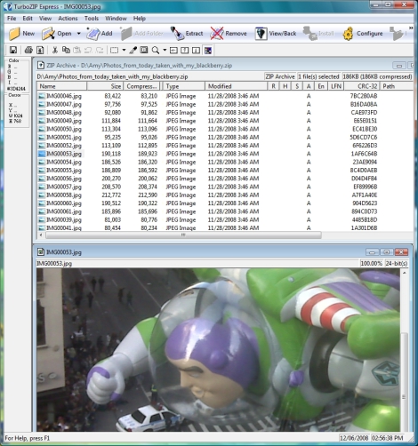Click to view FileStream TurboZIP Express 7.2.002061215 screenshot